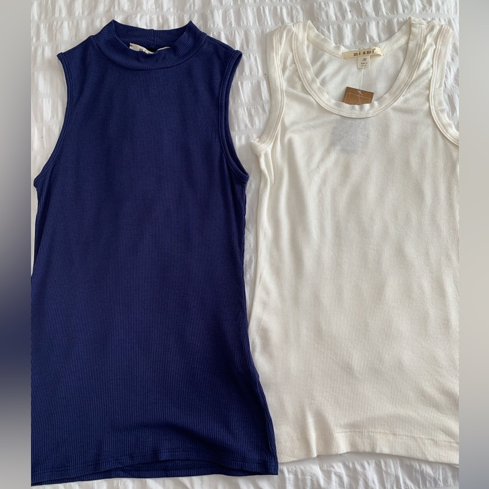NWT Set of 2 Miami  From Francesca’s Ribbed Tank Tops